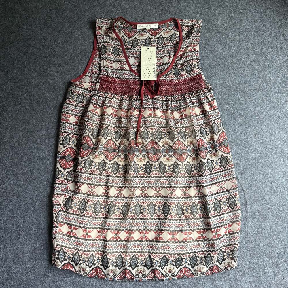 Daniel Rainn Women's Sleeveless Peasant Blouse  Tie nwt